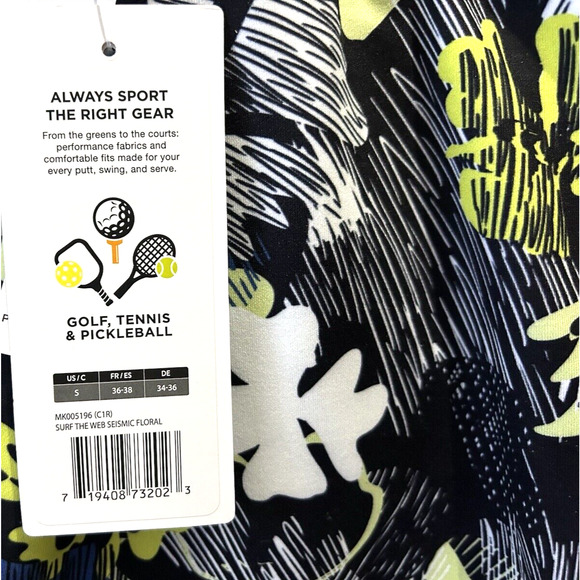 NWT Women's Marika Black And Yellow Stretch Skort Skirt Activewear in Small 4 6 - Picture 5 of 8